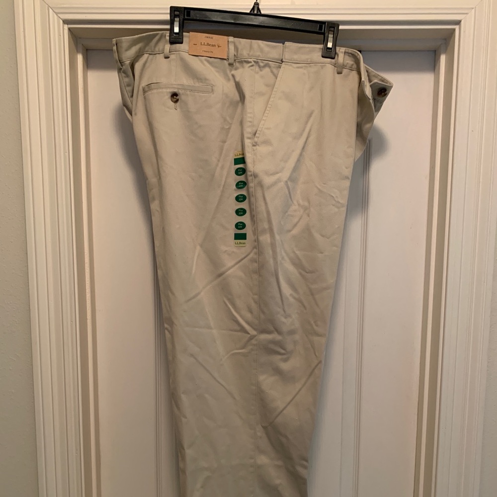 L.L. Bean Khaki Classic Fit Trousers